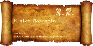 Musics Rozmarin névjegykártya