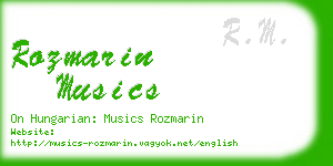 rozmarin musics business card